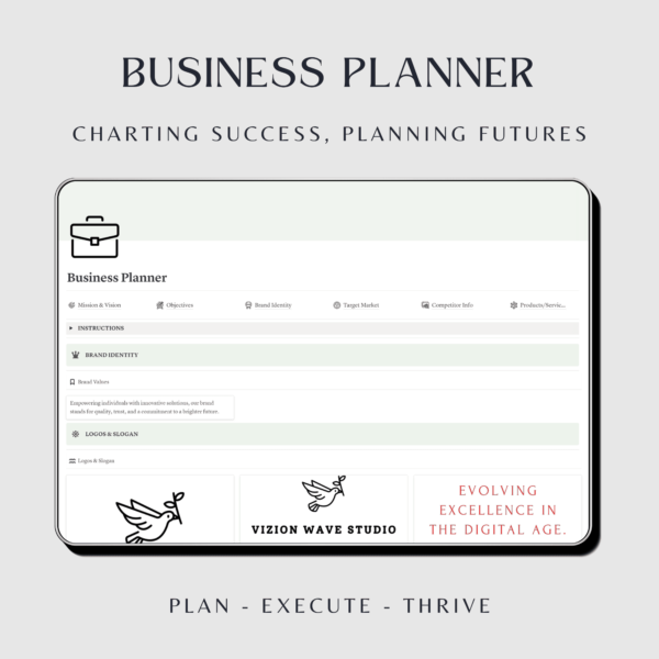 Sage Green business planner template