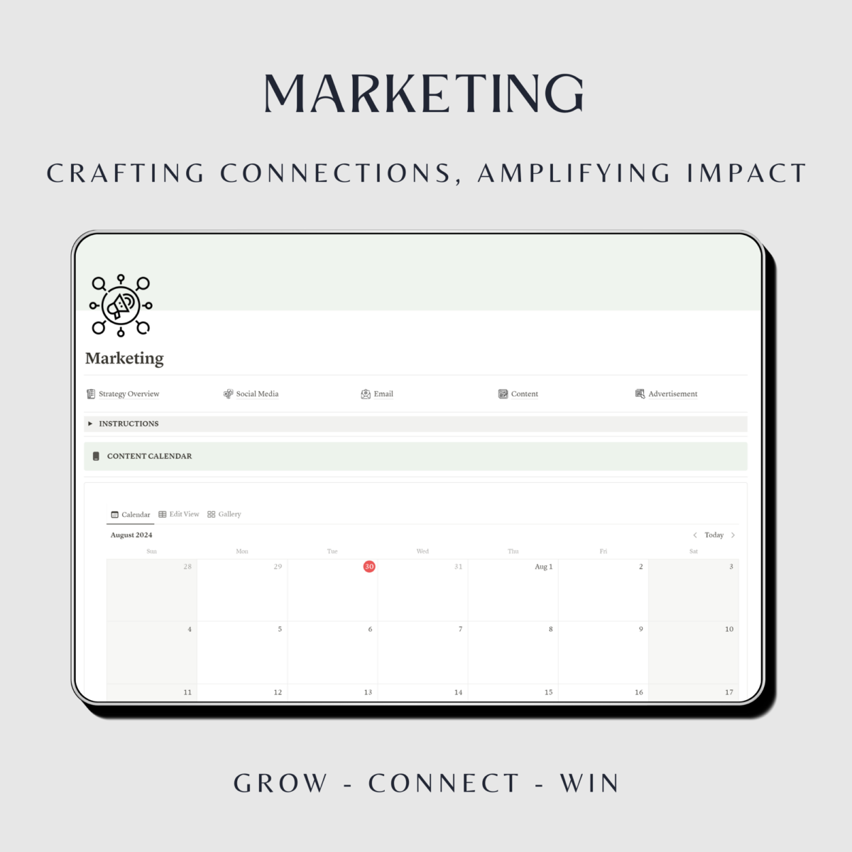 Sage Green business planner template