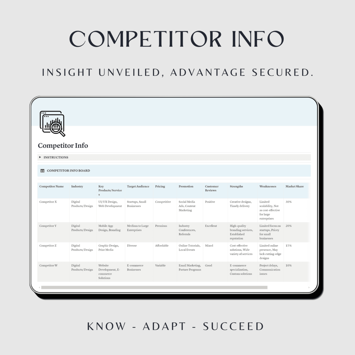 Blue business planner template