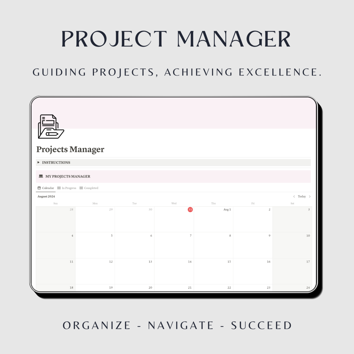 Pink business planner template