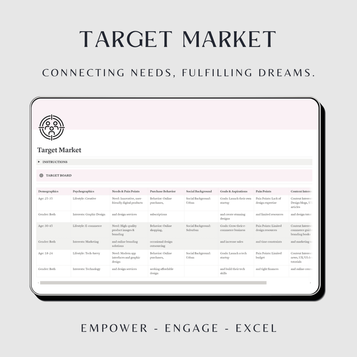 Pink business planner template