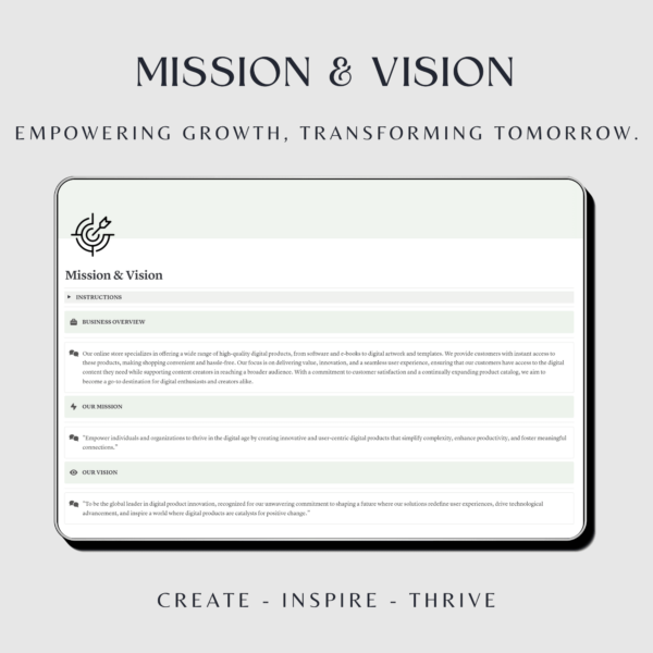 Sage Green business planner template