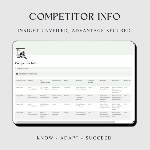 Sage Green business planner template