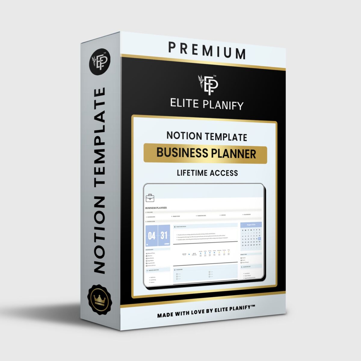 Notion Business Planner Template in blue