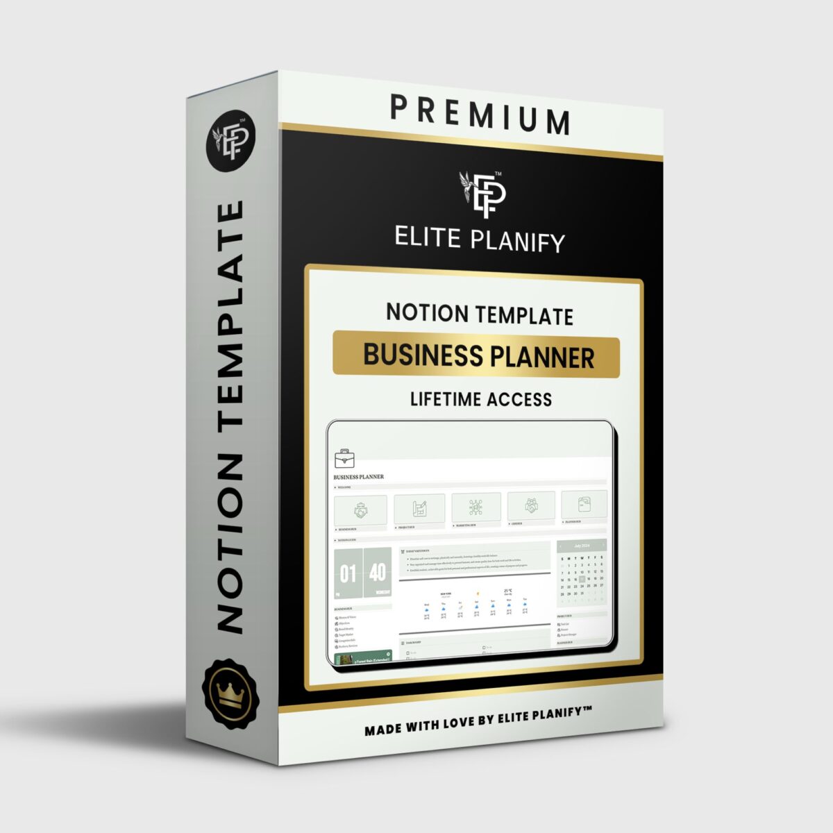 Notion Template Business Planner in sage green