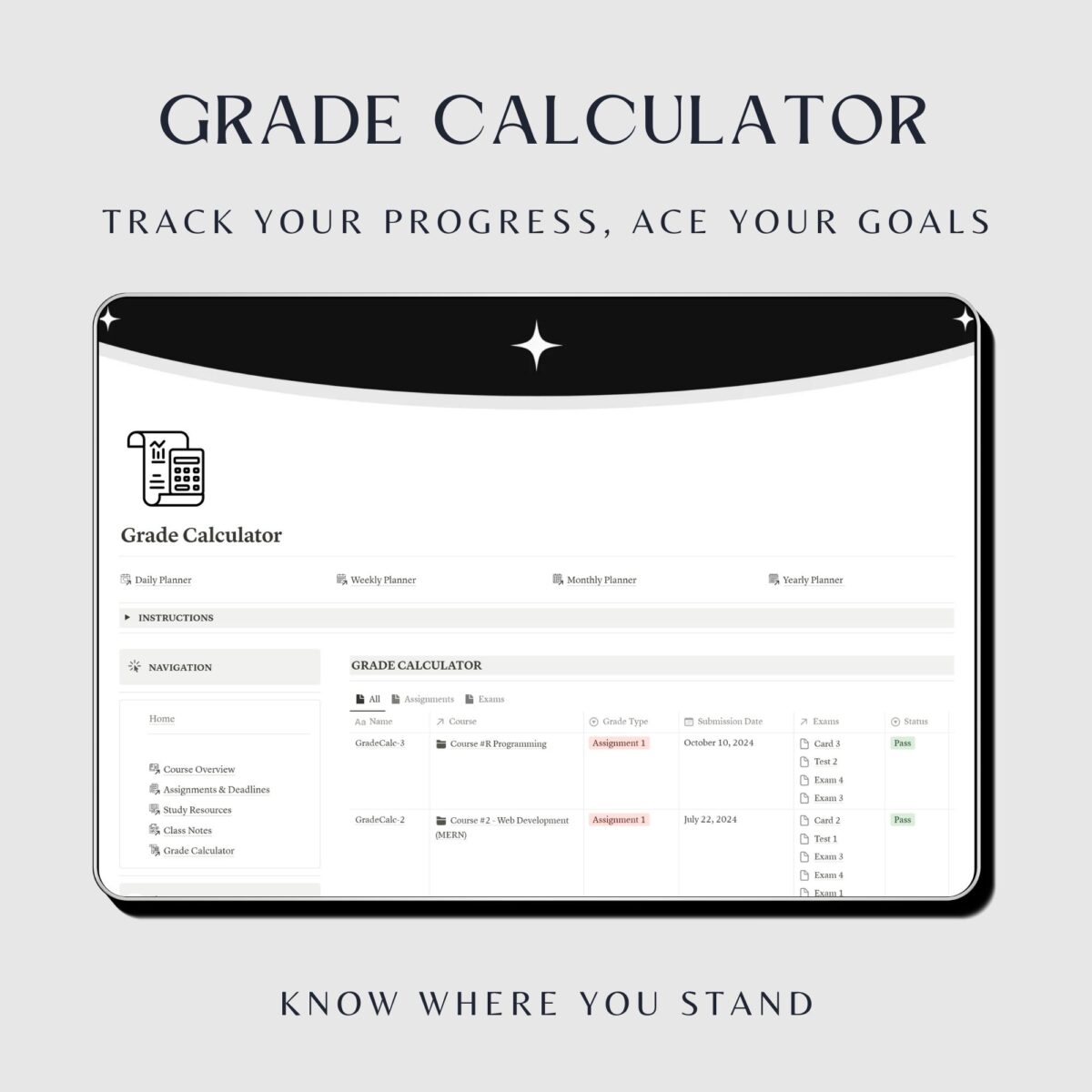 Academic Planner Notion template