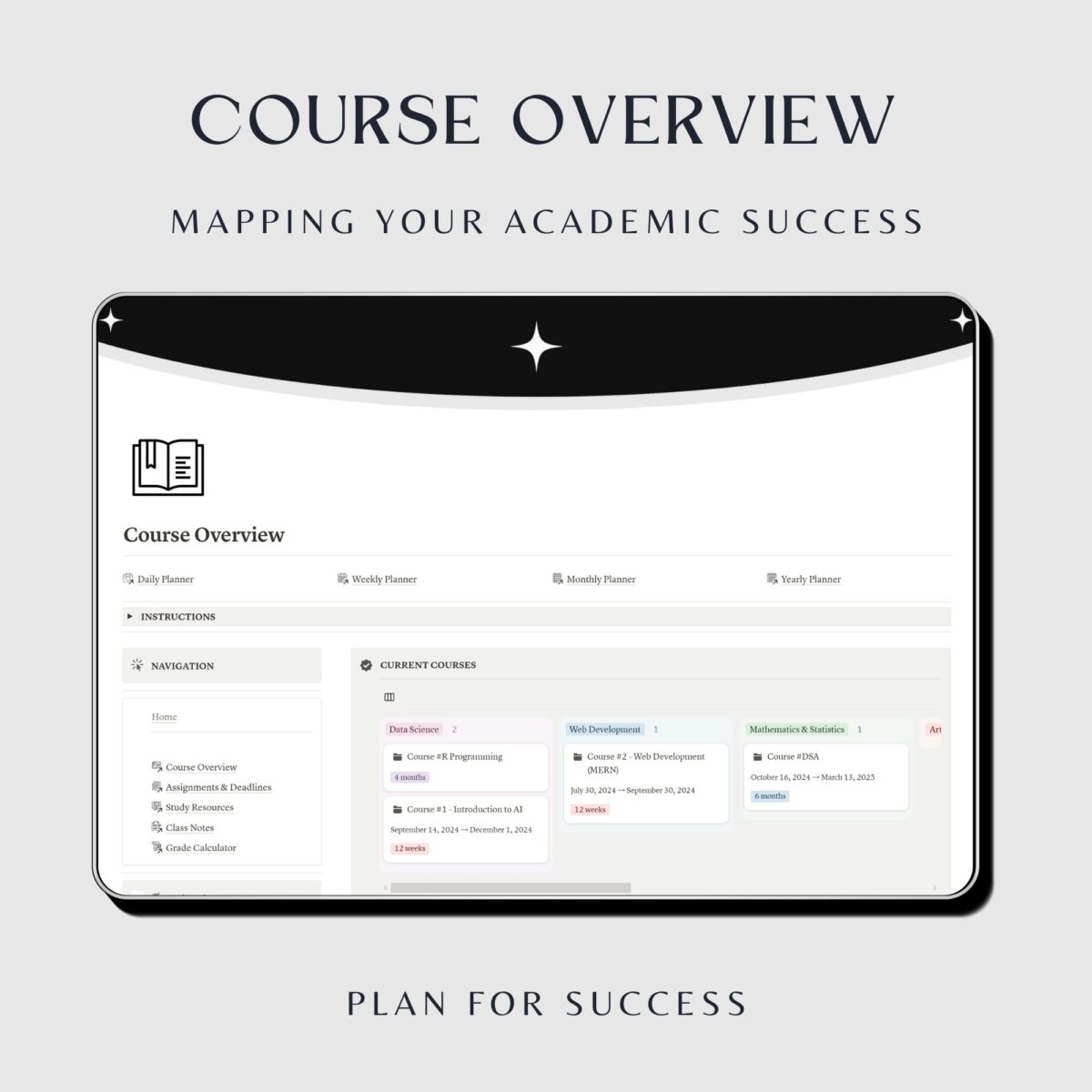 Academic Planner Notion template