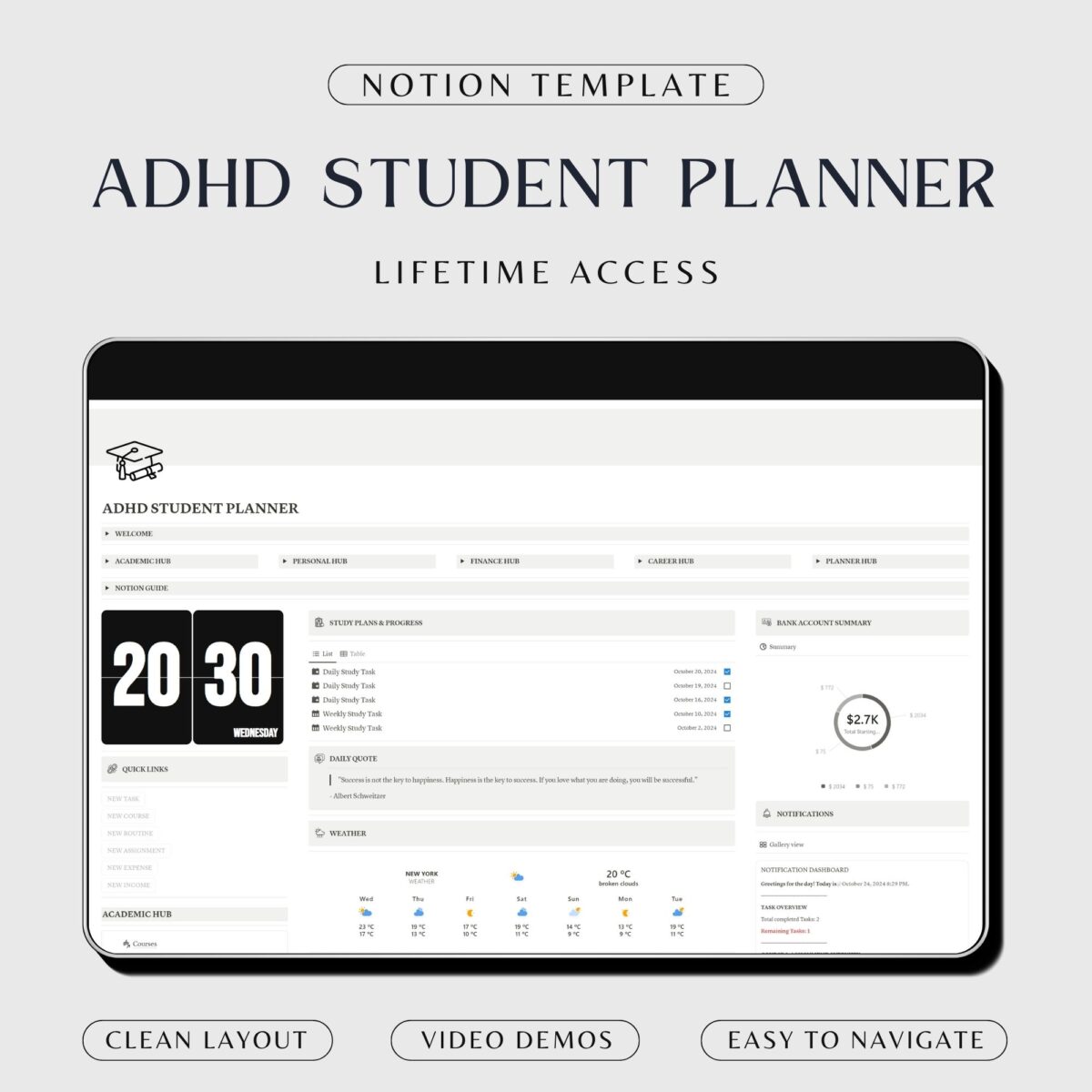 Adhd student planner