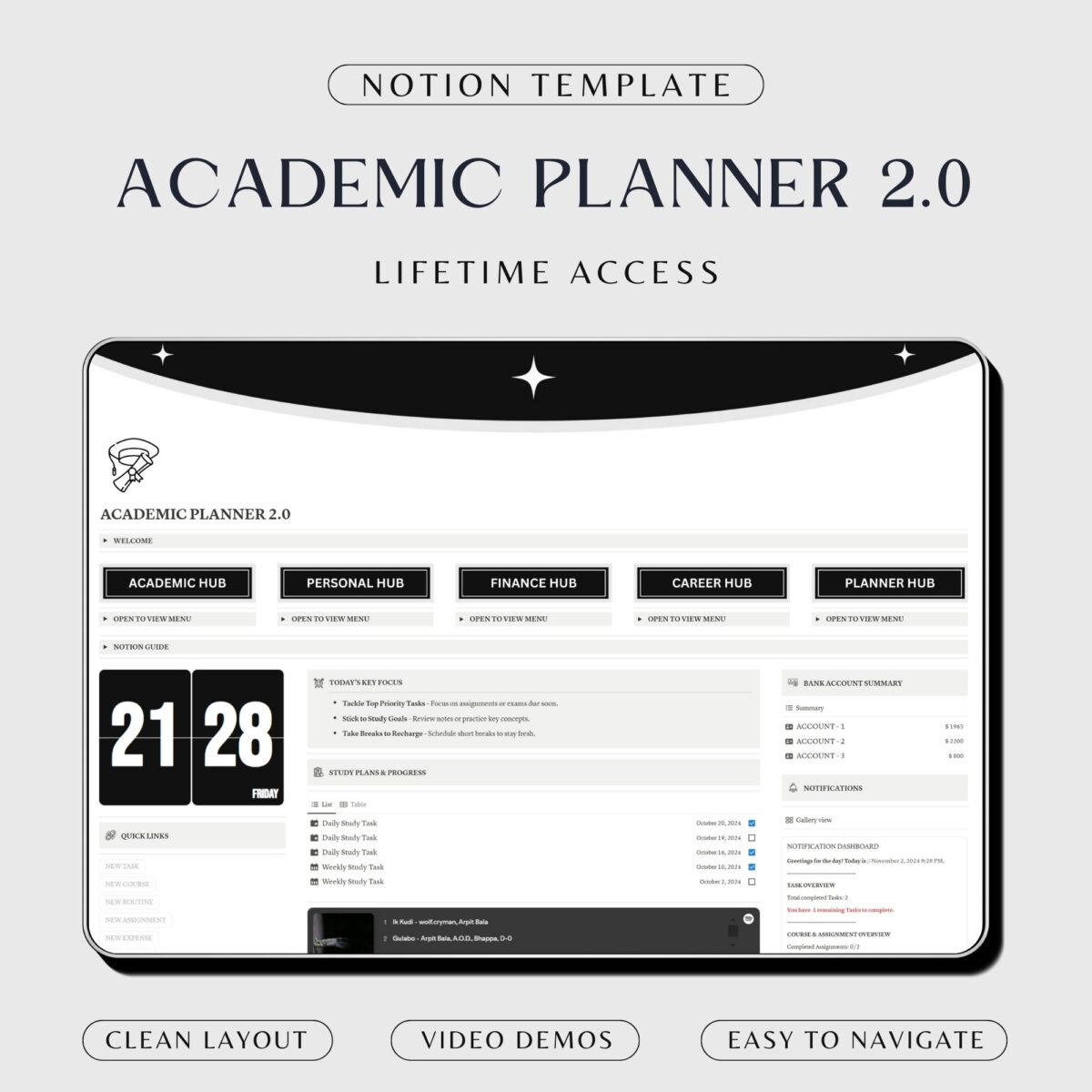 Academic Planner Notion Template