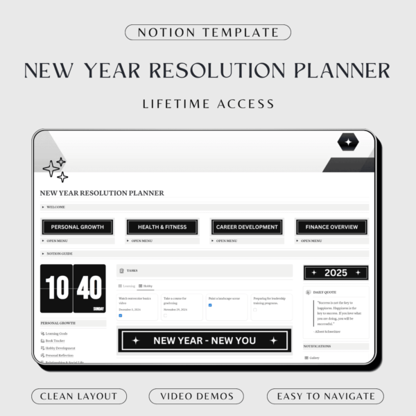 New year resolution template for notion