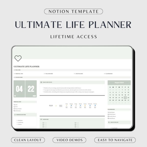 Minimalist Notion Life Planner