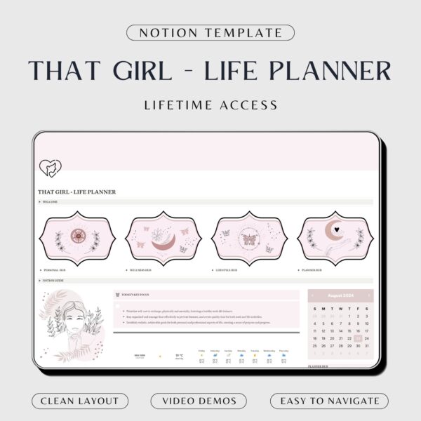 Pink That Girl Notion Template