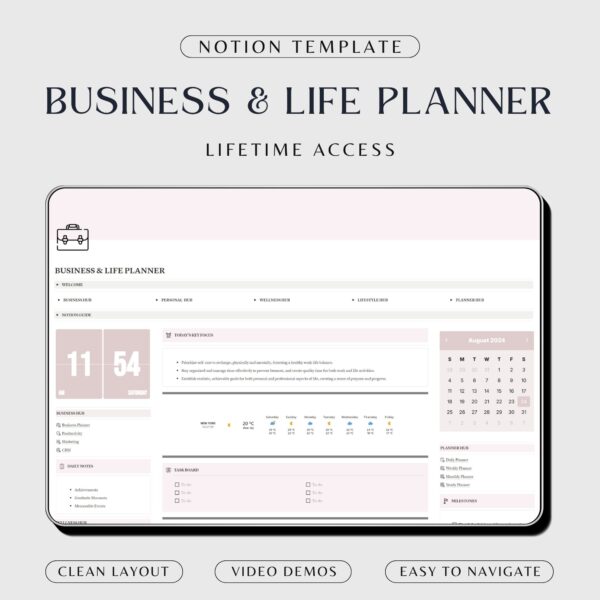 Notion Business And Life Planner Template