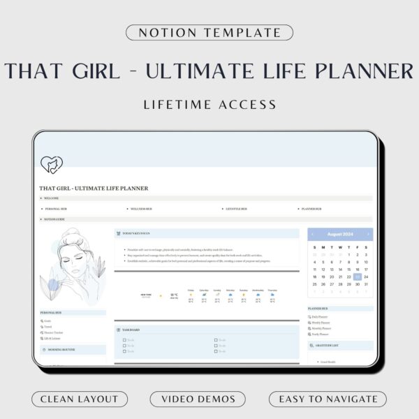 That Girl Notion Planner Template