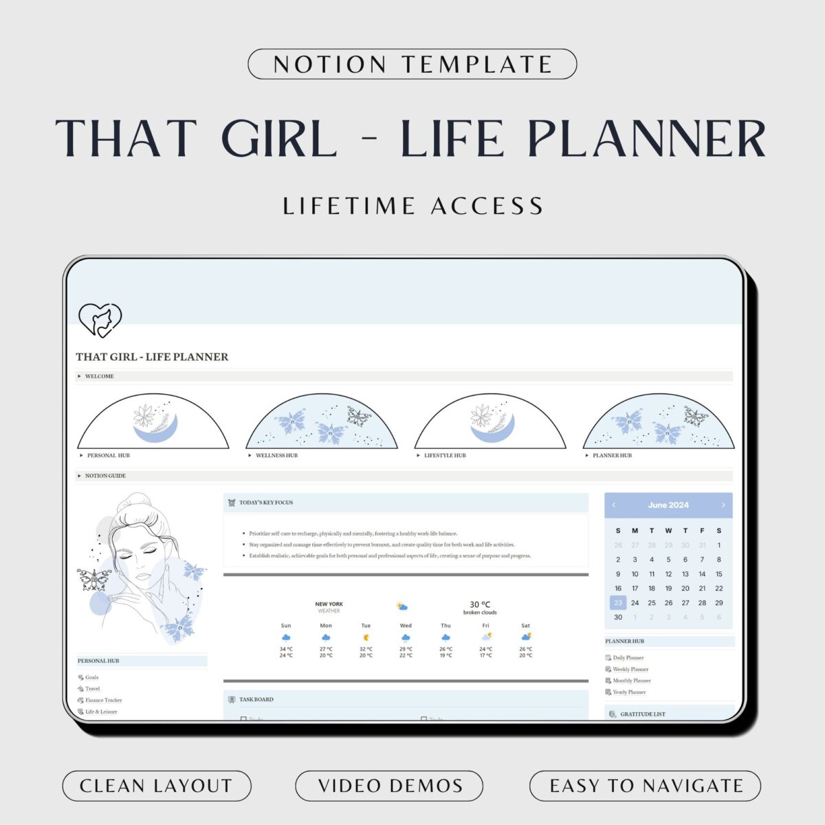 That girl planner notion template