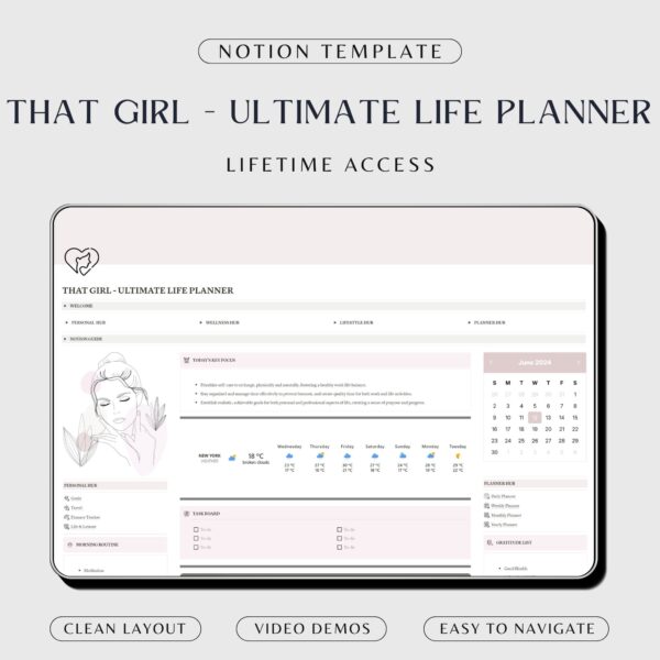 That Girl Notion Planner Template