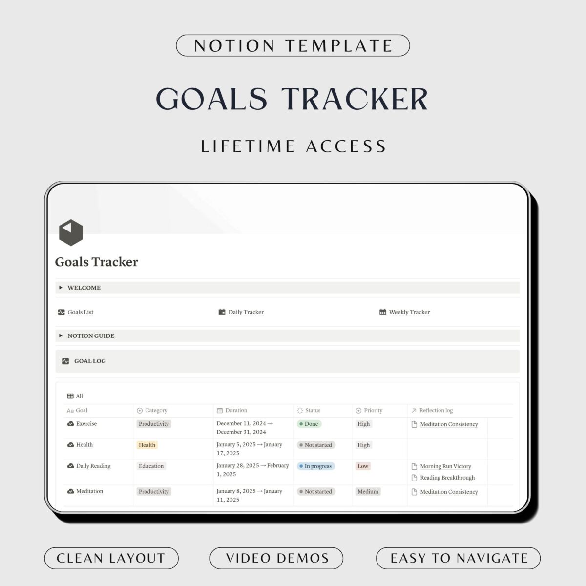 Notion Goals Tracker