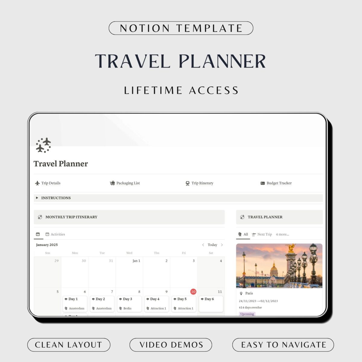 Notion Travel Planner