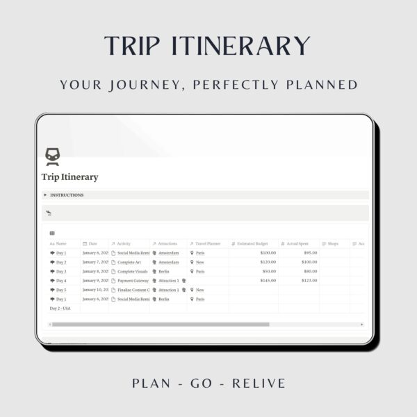 Notion Travel Planner