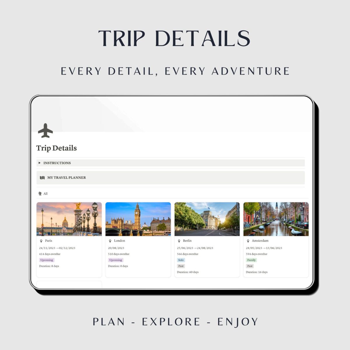 Notion Travel Planner