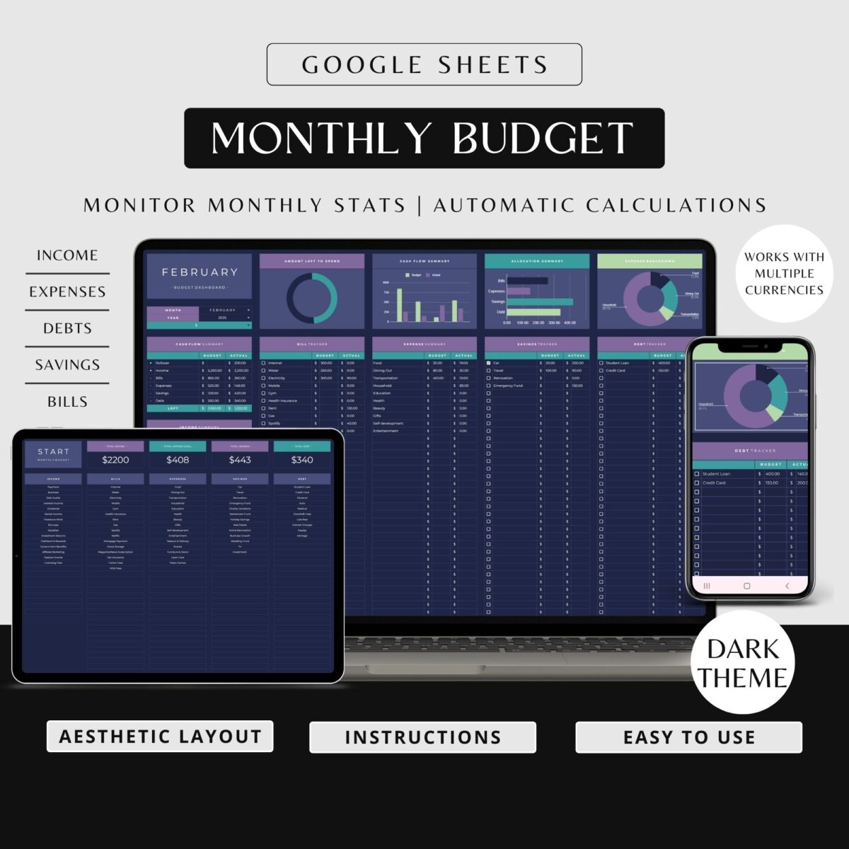 Monthly Budget Template Google Sheets